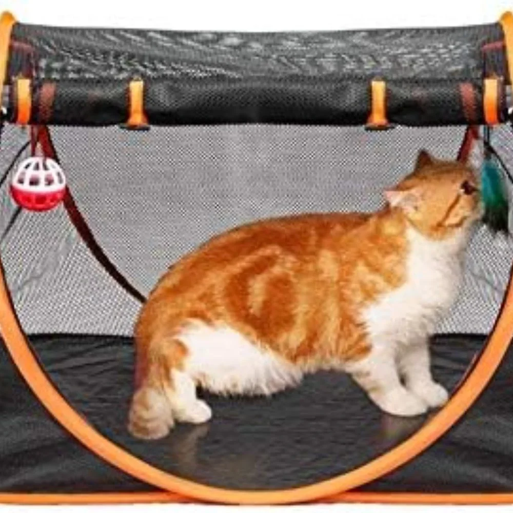 Portable Indoor-outdoor Cat Cage Tent-Pop Up Cat Crate, Foldable Kennel, Comfy
